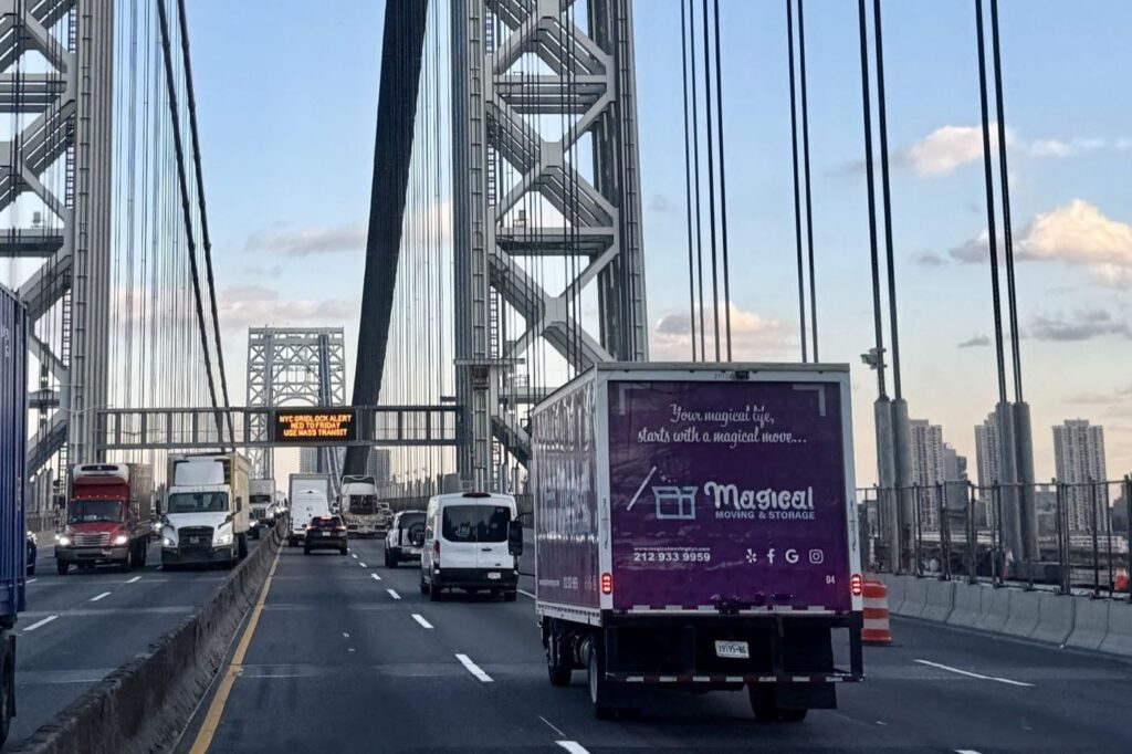 Magical Moving truck loaded for a move between NYC and Washington DC