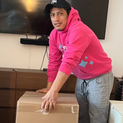 Mover packed a large box of living room items